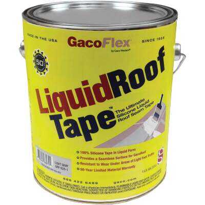 GacoFlex LiquidRoof Tape 100% Silicone Liquid Tape, Gray, 1 Gal.